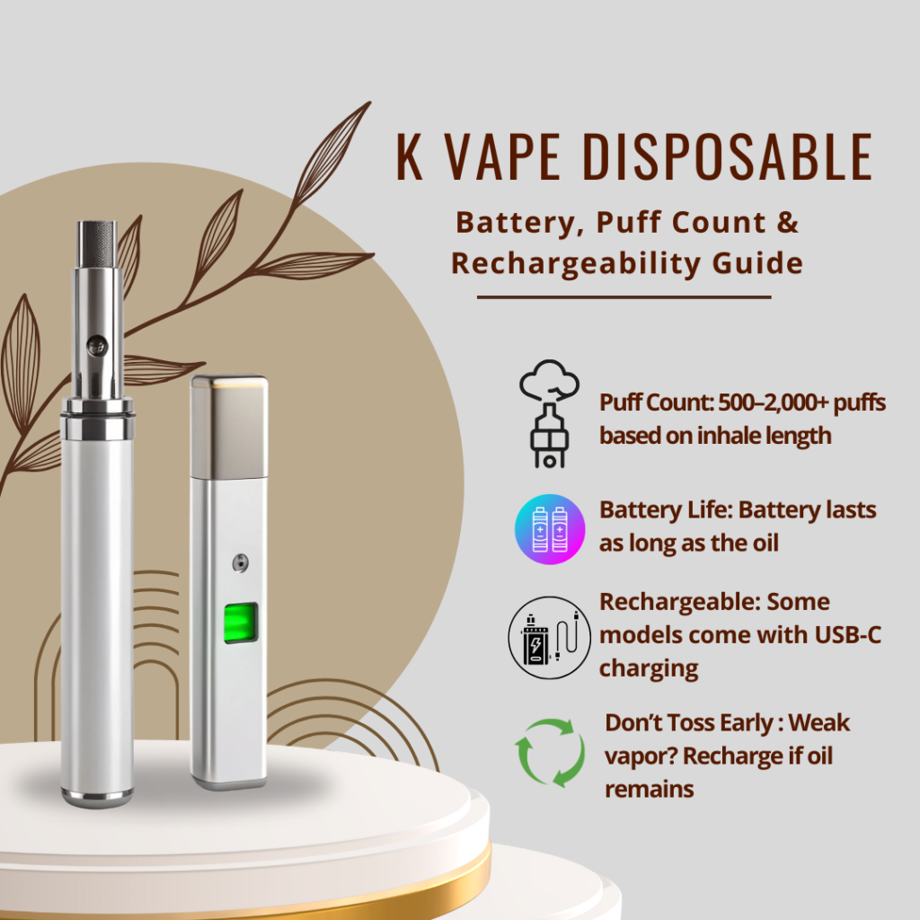 k vape disposable features and puffs counts