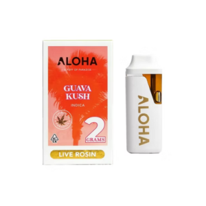 Aloha Guava Kush 2g disposable vape and packaging.