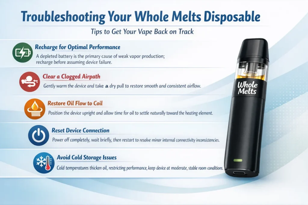 why is my whole melts vape not working