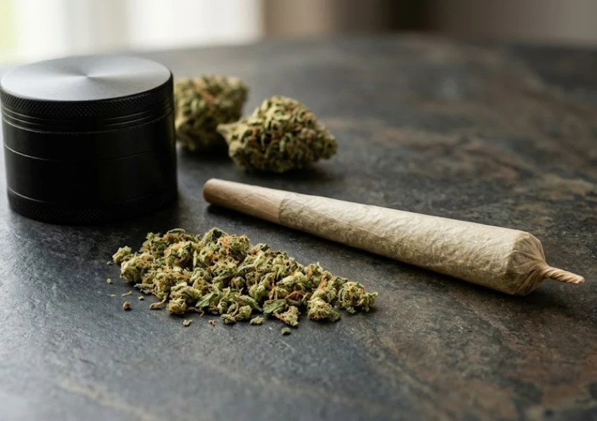 smoking weed in a joint