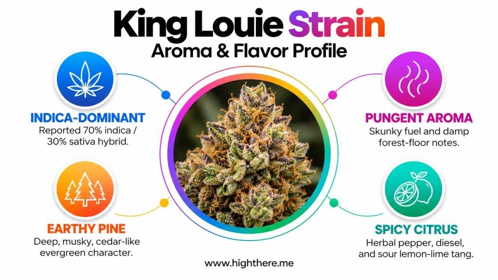 aroma and flavor of King Louie Strain