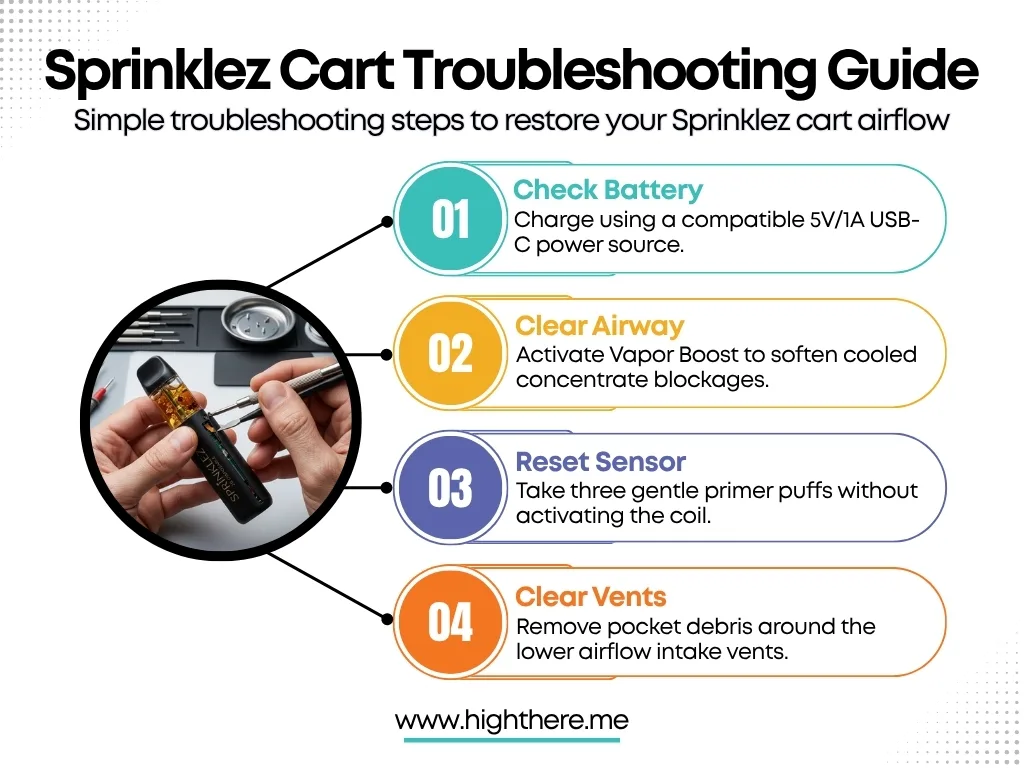 sprinkles cartridge troubleshooting guide
